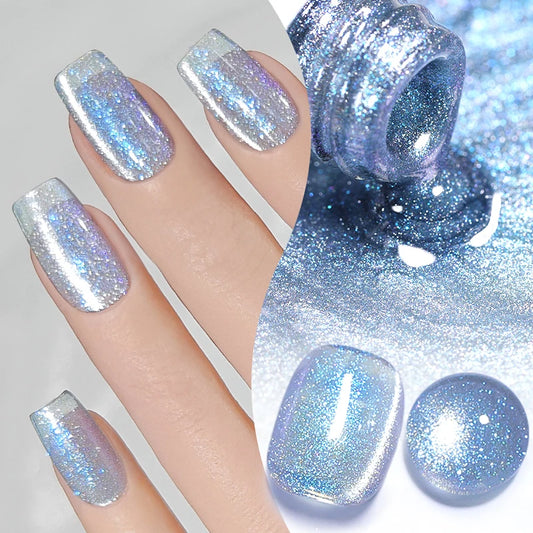 Blue Cat Magnetic Gel Polish – 15ml, Glittery Ultra Shine, Soak-Off